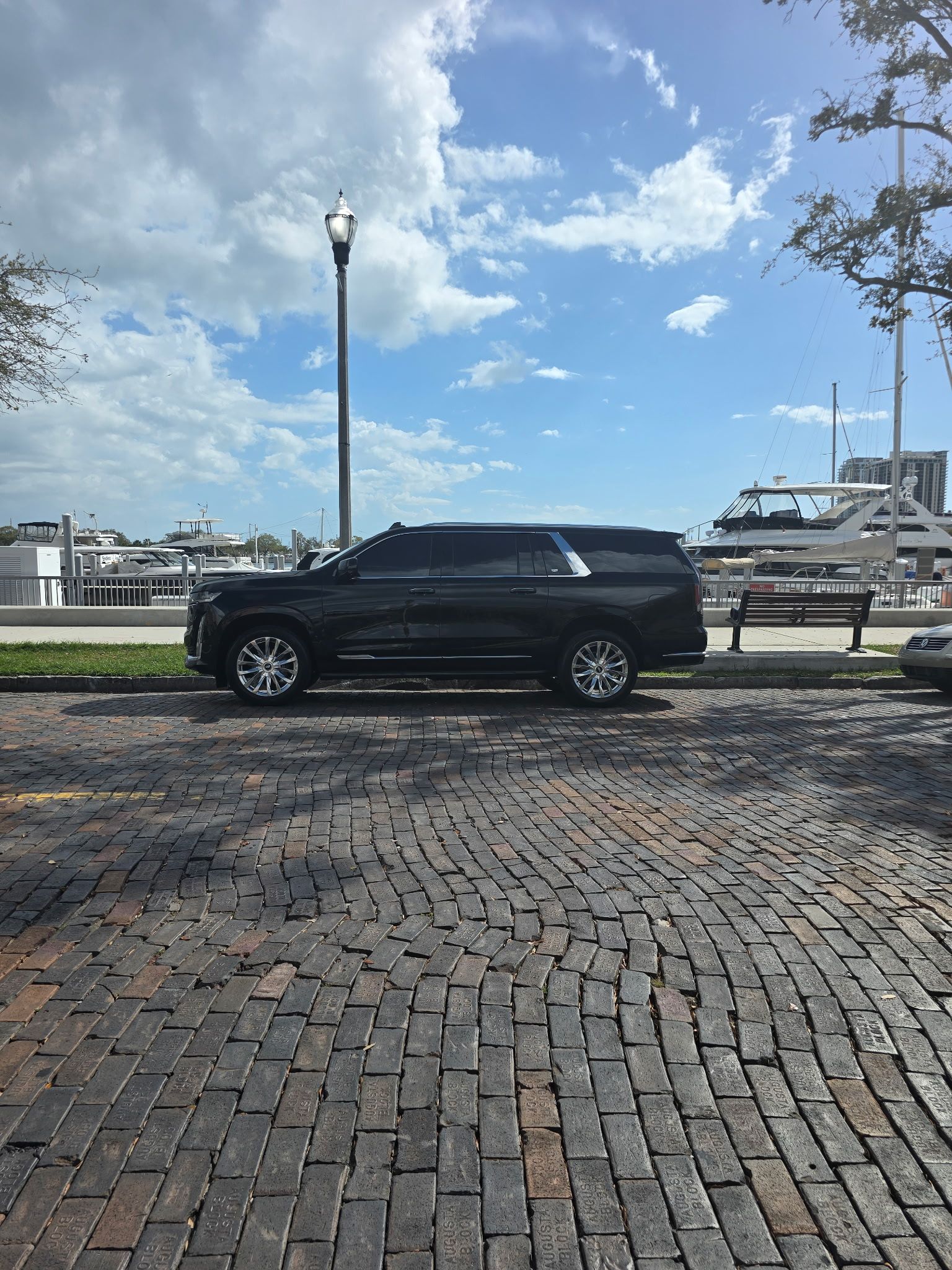 Luxury SUV at Marina for Cruise Transfers